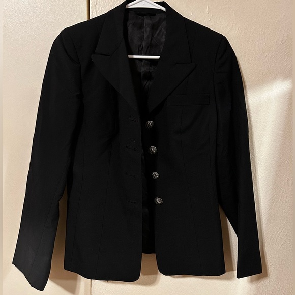 US NAVY jacket Women Service Dress Black Blazer Suit with Silver Buttons - Picture 5 of 10
